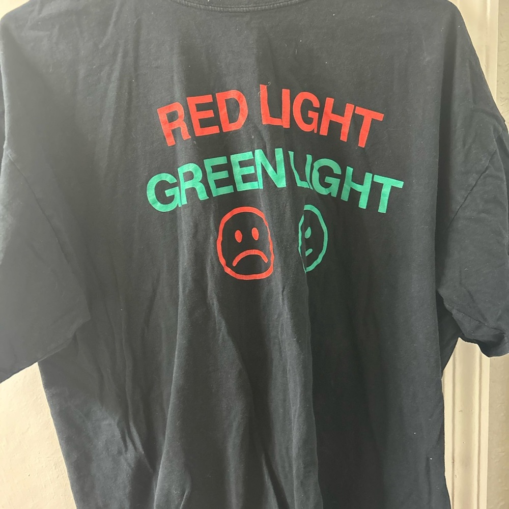 Black T-Shirt with Red and Green Print